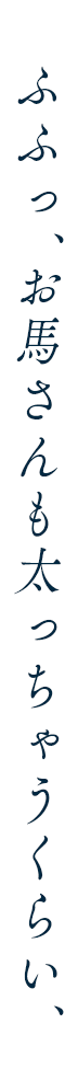 ふふっ、お馬さんも太っちゃうくらい、